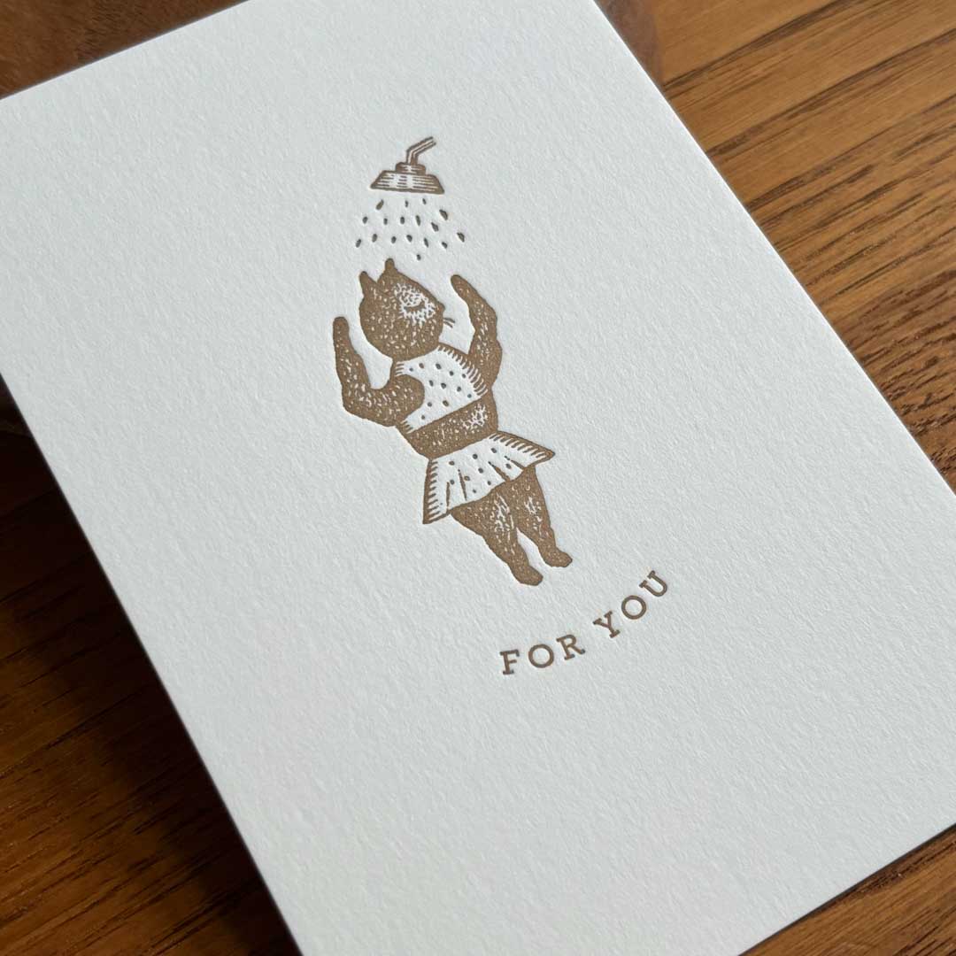 Letterpress Message Card - For You