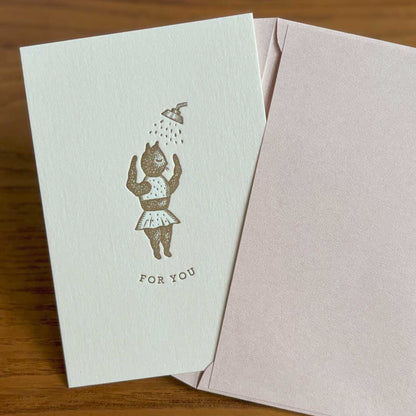 Letterpress Message Card - For You