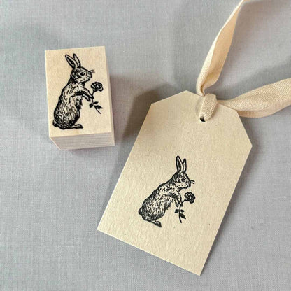 Rabbit and flower stamp