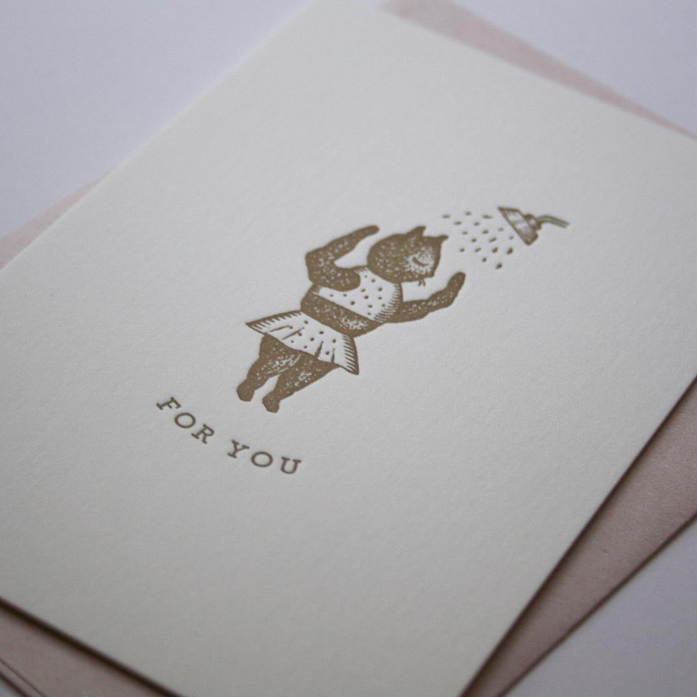 Letterpress Message Card - For You